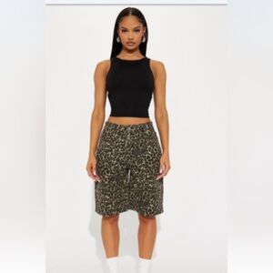 Fashion Nova Black and Tan Leopard Print Women’s Shorts
